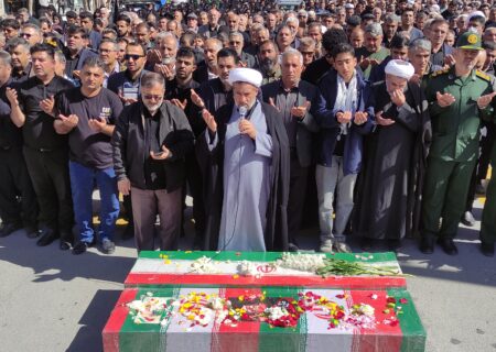 مراسم تشییع پیکر شهیدان شیروانی و فلاحی در مرودشت برگزار شد